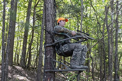 Summit Viper SD Climbing Treestand &ndash; Lightweight Aluminum, Foam Padded Seat, 300 lbs Capacity, Includes Safety Harness