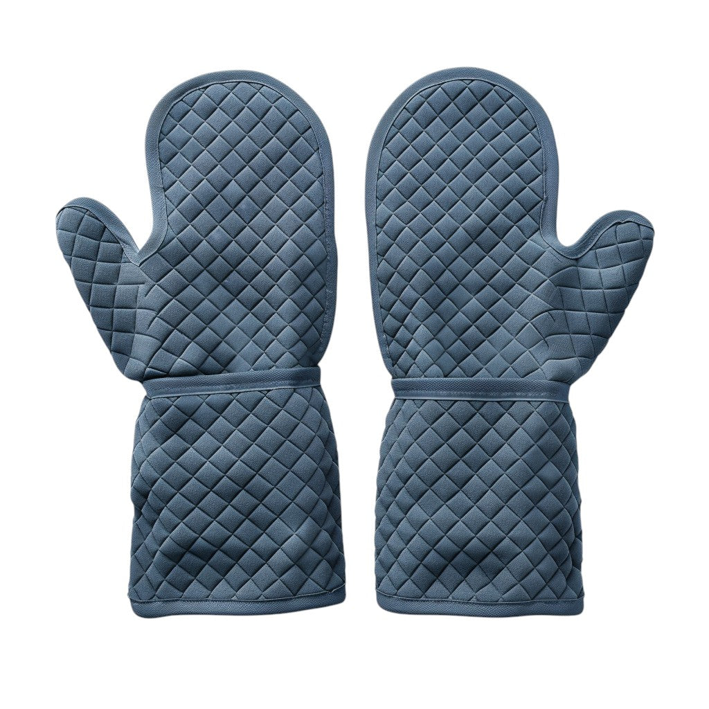 Aglplus Heavy Duty Silicone Oven Mitts - Heat Resistant Non-Slip Kitchen Baking Gloves with Soft Cotton Lining, 1 Pair