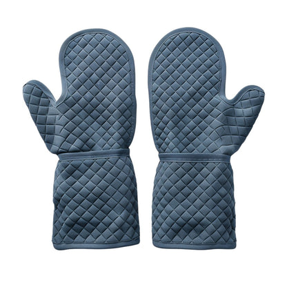 Aglplus Heavy Duty Silicone Oven Mitts - Heat Resistant Non-Slip Kitchen Baking Gloves with Soft Cotton Lining, 1 Pair