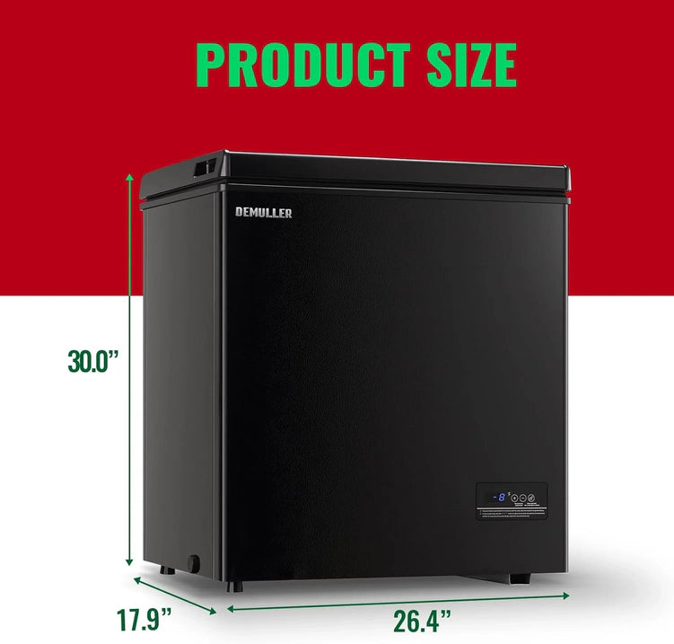Chest Freezer 5.0Cubic Feet Deep Freezer Freestanding Freezers with 2 Removable Stainless Steel Basket, Mini Freezer Top Open Door Compact Freezer with Electronic Control 41 to -15BLACK