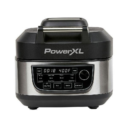 PowerXL Grill Air Fryer Combo Plus 6 QT 12 in 1 Indoor Slow Cooker, Roast, Bake, 1550 Watts, Stainless Steel Finish : Home &amp; Kitchen