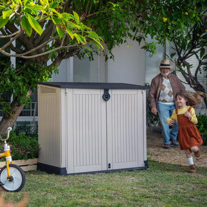 Keter Store-It-Out Midi 30-Cu Ft All-Weather Resin Storage Shed, Beige