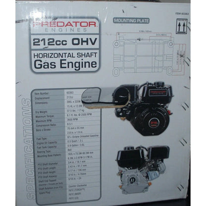 Predator Horizontal Shaft Engine 6.5 HP, 212cc