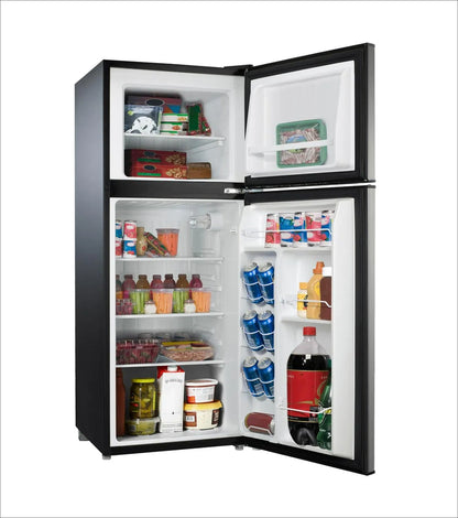 4.6. Cu ft Two Door Mini Refrigerator with Freezer, Stainless Steel