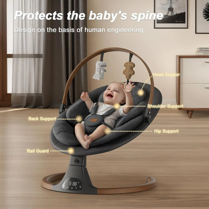Baby Swings for Infants, Monamii Baby Swing, Bluetooth Infant Swing with Music Speaker, 5 Speeds and Remote Control, Indoor & Outdoor Use