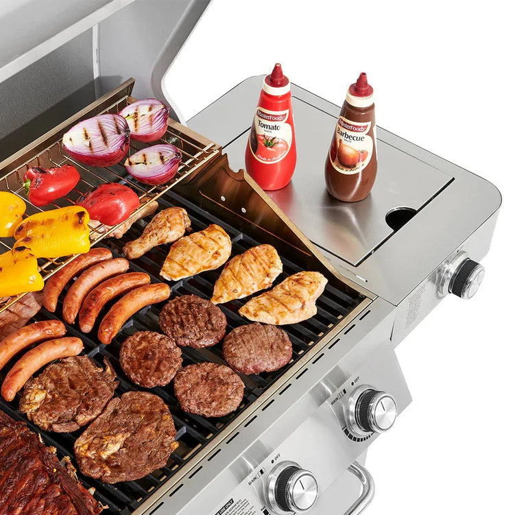 Monument Grills 17842 Stainless Steel 4 Burner Propane Gas Grill with Rotisserie