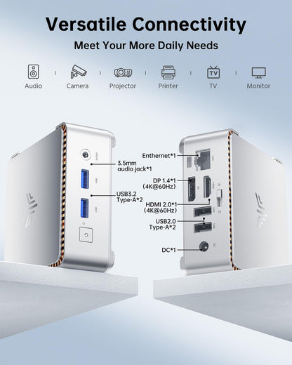 KAMRUI GK3Plus Mini PC, 16GB RAM 512GB M.2 SSD Mini Computers