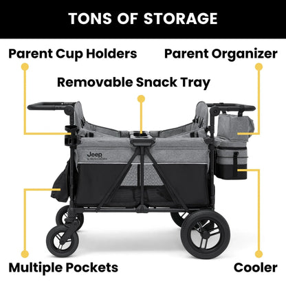 Jeep Wrangler Deluxe 4 Seater Stroller Wagon by Delta Children