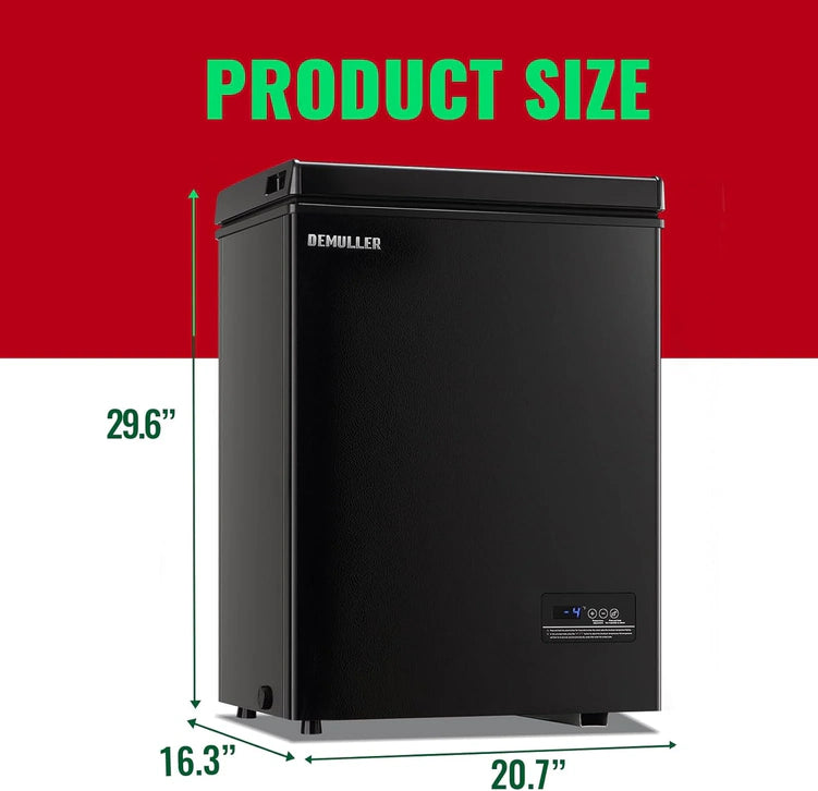 Chest Freezer 5.0Cubic Feet Deep Freezer Freestanding Freezers with 2 Removable Stainless Steel Basket, Mini Freezer Top Open Door Compact Freezer with Electronic Control 41 to -15BLACK