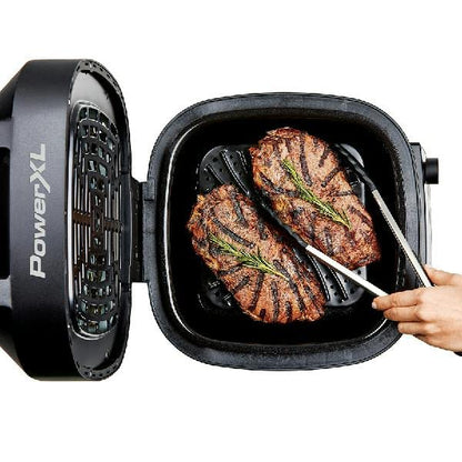 PowerXL Grill Air Fryer Combo Plus 6 QT 12 in 1 Indoor Slow Cooker, Roast, Bake, 1550 Watts, Stainless Steel Finish : Home &amp; Kitchen
