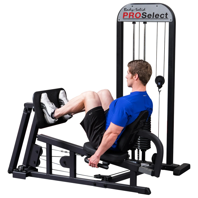 Body Solid Pro Select Leg Press GLP STK/3 with 310 lb Stack, Oversized Rubberized Footplate, Double Beam Design, Commercial Bearings