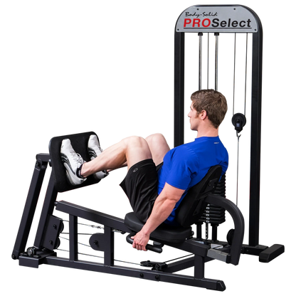 Body Solid Pro Select Leg Press GLP STK/3 with 310 lb Stack, Oversized Rubberized Footplate, Double Beam Design, Commercial Bearings