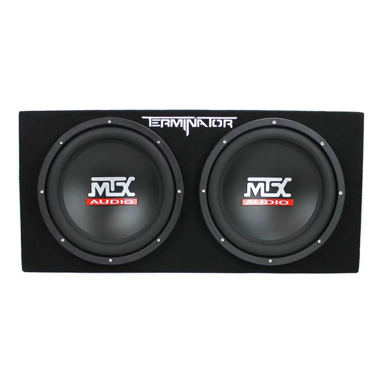 MTX TNE212D 12" Subwoofer (2 Pack) + Monoblock Amplifier (2 Pack) + Amp Wire Kit