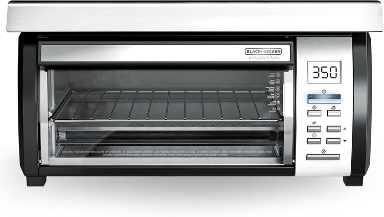 BLACK DECKER SpaceMaker Under Counter Toaster Oven, Digital Controls, Black/Stainless Steel, Fits 9&prime;&prime; Pizza or 4 Slices