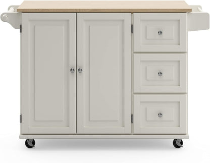 Homestyles Dolly Madison Mobile Kitchen Island Cart, Drop Leaf Breakfast Bar