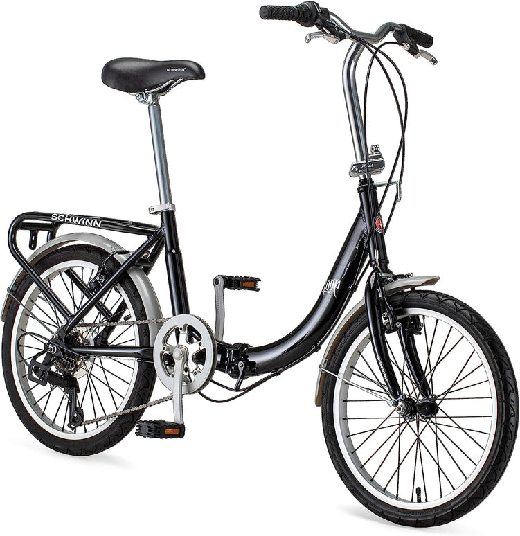 Schwinn Loop Adult Folding Bike for Men and Women, 20-inch Wheels, 7-Speed Drivetrain