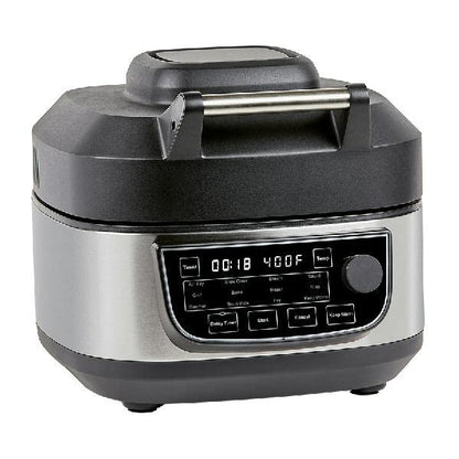 PowerXL Grill Air Fryer Combo Plus 6 QT 12 in 1 Indoor Slow Cooker, Roast, Bake, 1550 Watts, Stainless Steel Finish : Home &amp; Kitchen
