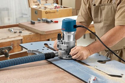 BOSCH 1617EVSPK Wood 12 Amp Router Tool Combo Kit - 2.25 Horsepower Plunge Router & Fixed Base with a Variable Speed