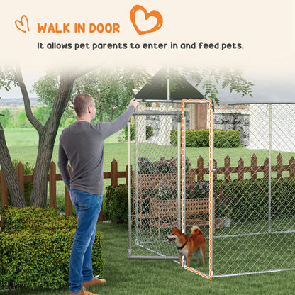 PawHut 19.7' x 7.5' x 7.5' Outdoor Dog Kennel W/ Waterproof Roof