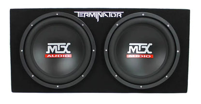 MTX 12" Dual Loaded Car Subwoofer w/Sub Box, Amplifier, & QPower Wiring Kit