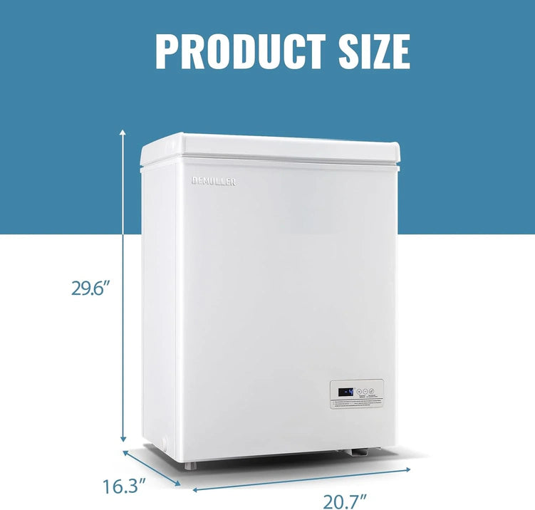 Chest Freezer 5.0Cubic Feet Deep Freezer Freestanding Freezers with 2 Removable Stainless Steel Basket, Mini Freezer Top Open Door Compact Freezer with Electronic Control 41 to -15BLACK
