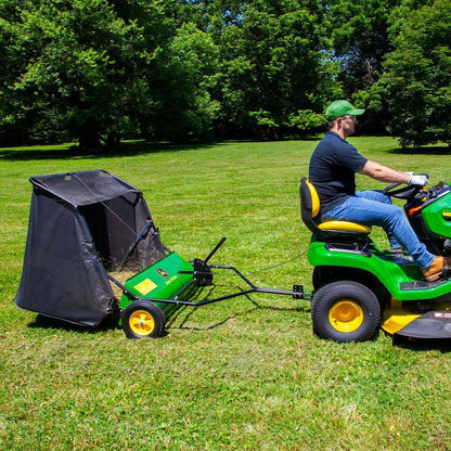 John Deere 42测 Tow-Behind Lawn Sweeper, 24 cu. ft. Capacity, Adjustable Brushes