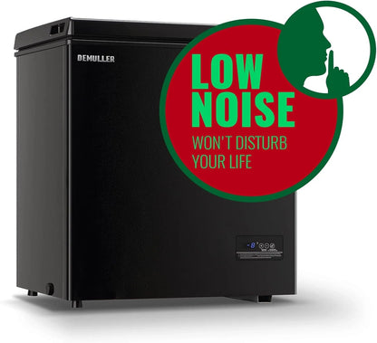 Chest Freezer 5.0Cubic Feet Deep Freezer Freestanding Freezers with 2 Removable Stainless Steel Basket, Mini Freezer Top Open Door Compact Freezer with Electronic Control 41 to -15BLACK