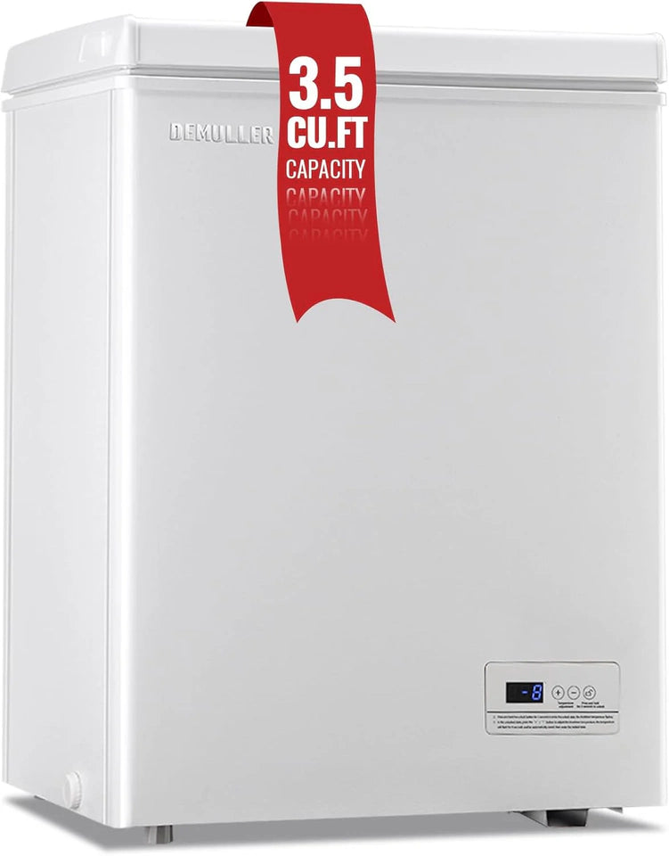 Chest Freezer 5.0Cubic Feet Deep Freezer Freestanding Freezers with 2 Removable Stainless Steel Basket, Mini Freezer Top Open Door Compact Freezer with Electronic Control 41 to -15BLACK